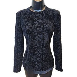 1980s Georgio Armani Black Label Velvet Burnout Top Size 4 or Small
